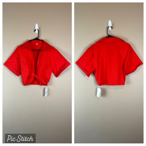 commense red twist blouse - Picture 3 of 11